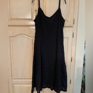 NWT size XL black eyelet thin strapped sun dress 👗. It is a midi and trending!